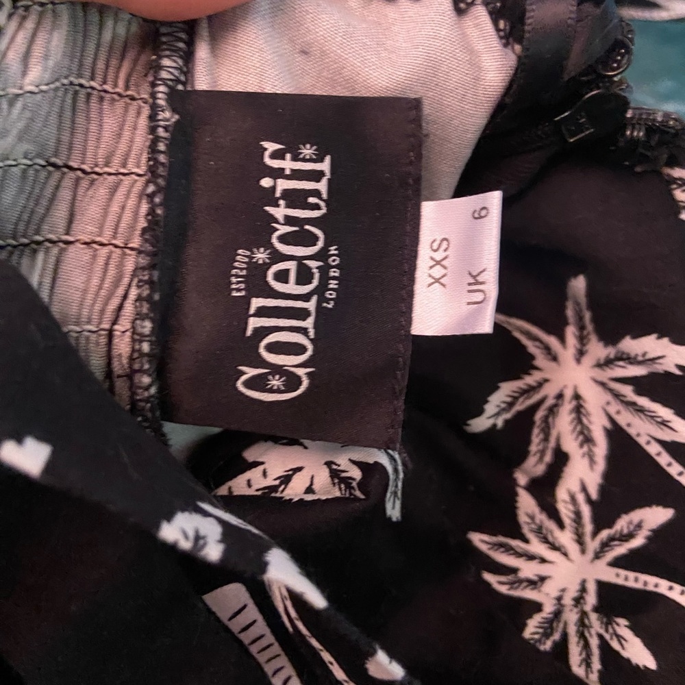 Collectif black tiki palm tree wiggle sarong xxs - Picture 4 of 4